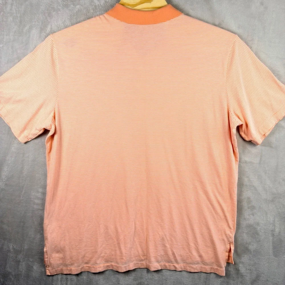 Polo Golf‎ Ralph Lauren Polo Shirt Mens XXL Orange Striped Short Sleeve Cotton